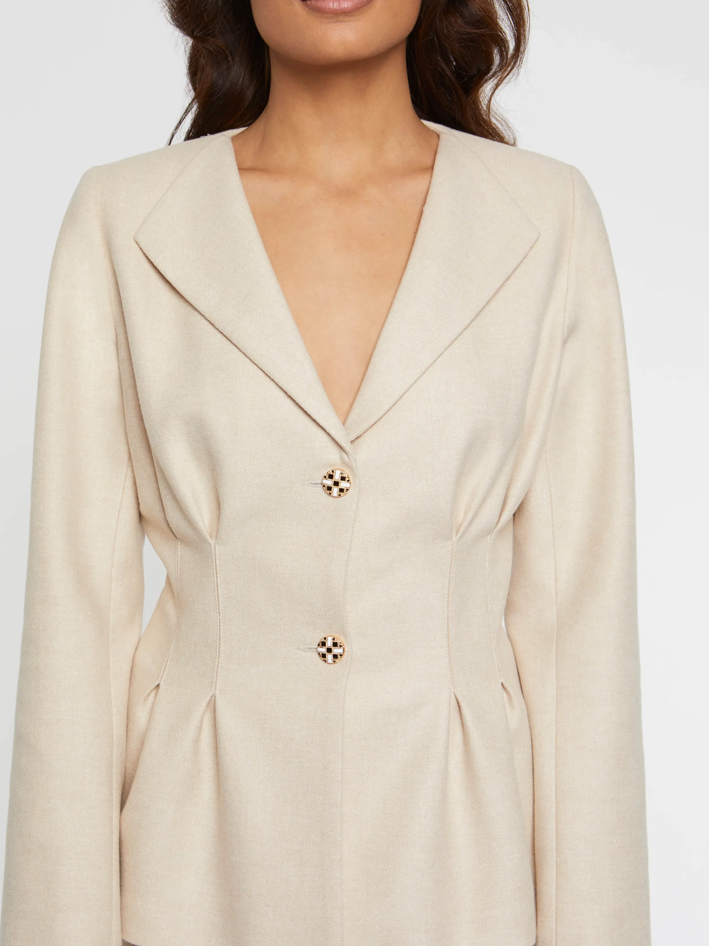 Best Sale Veste Cintree En Flanelle Femme Vestes
