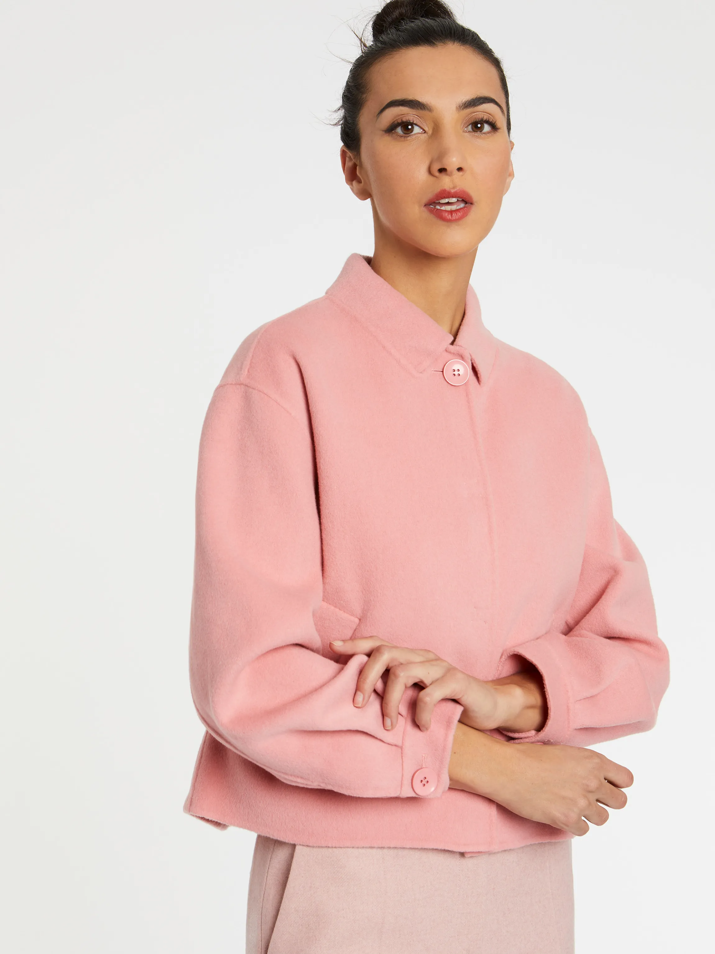 Sale Veste Courte A Col En Laine Femme Vestes