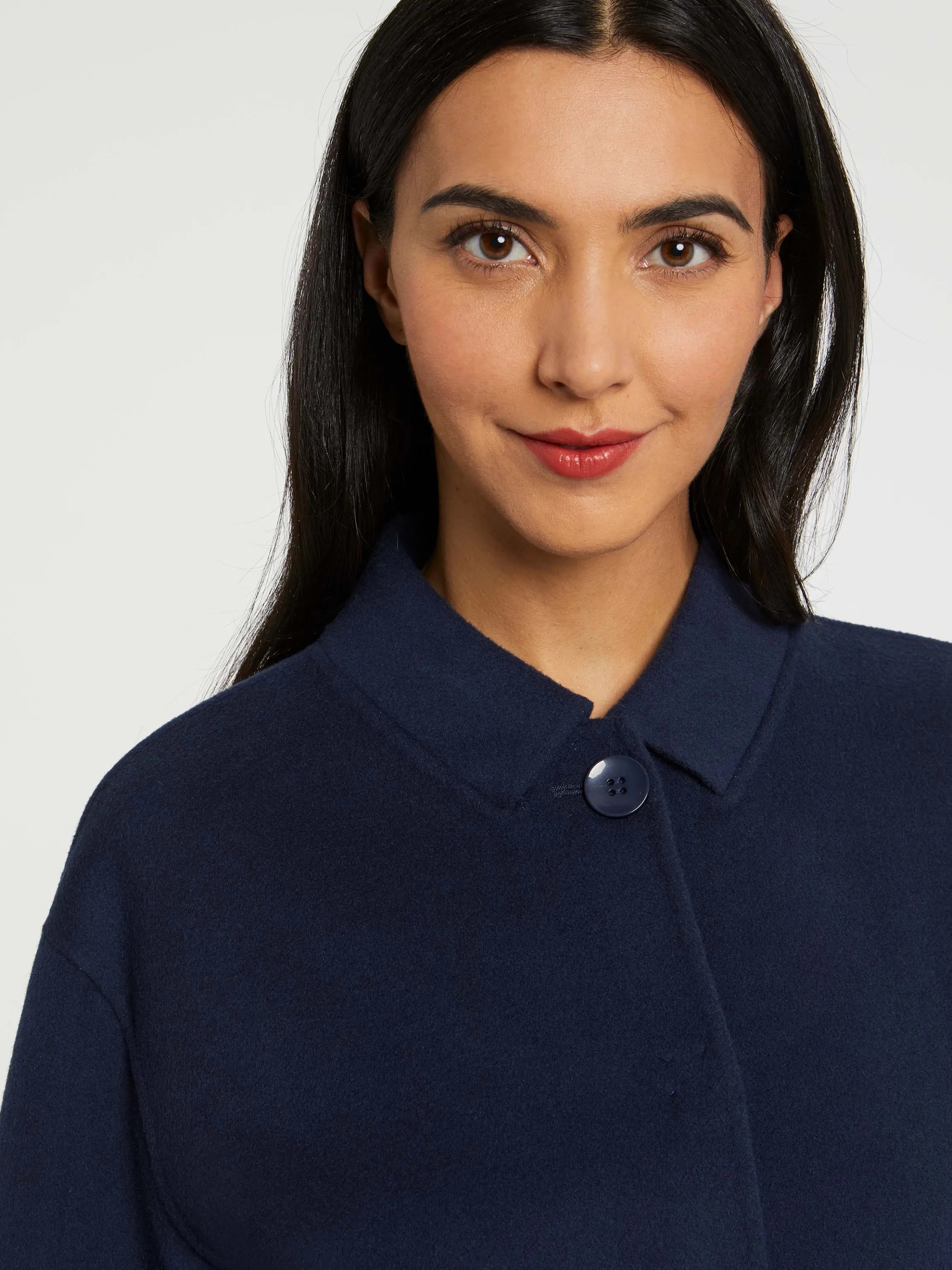 Hot Veste Courte A Col En Laine Femme Vestes