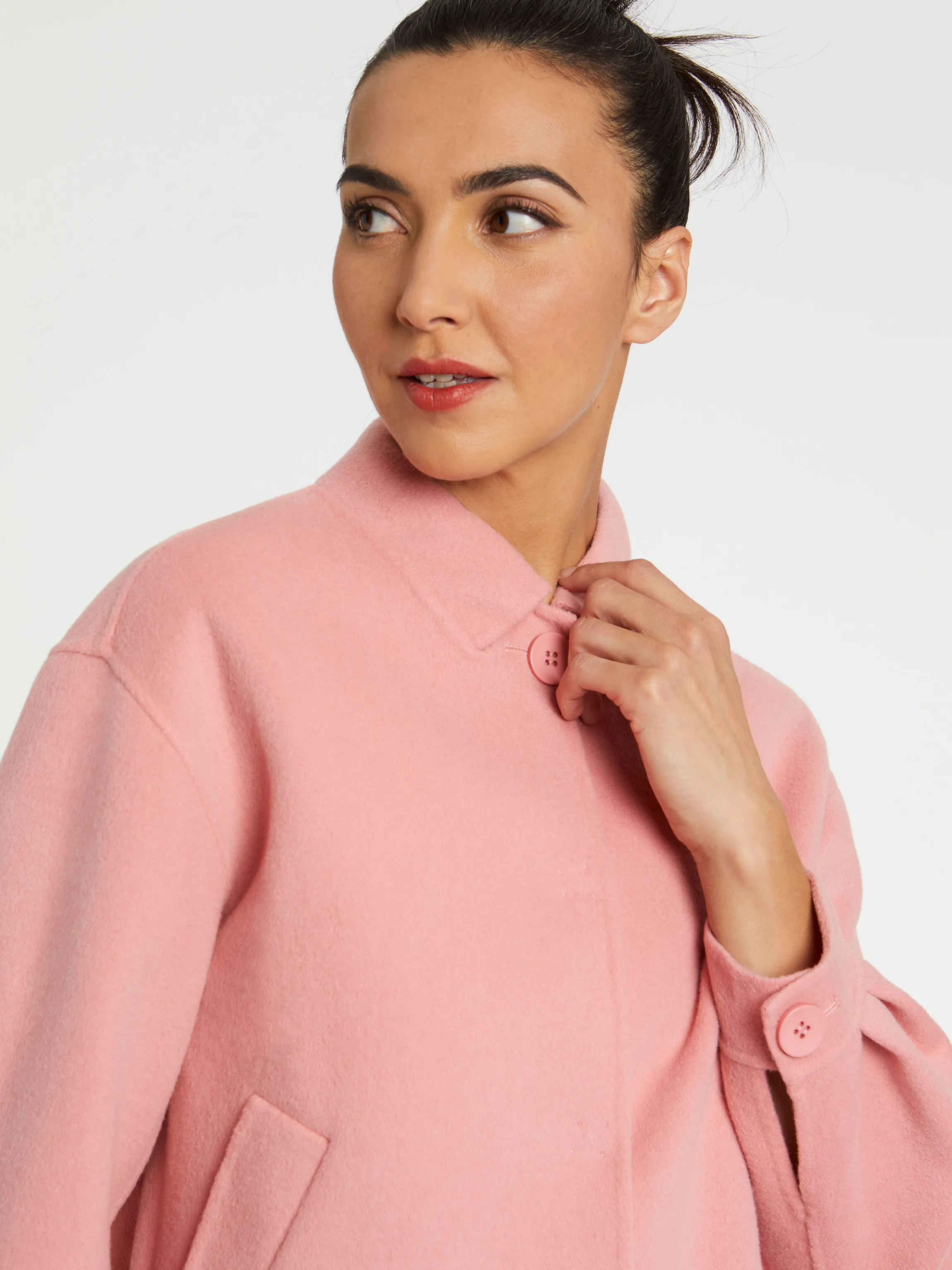 Sale Veste Courte A Col En Laine Femme Vestes