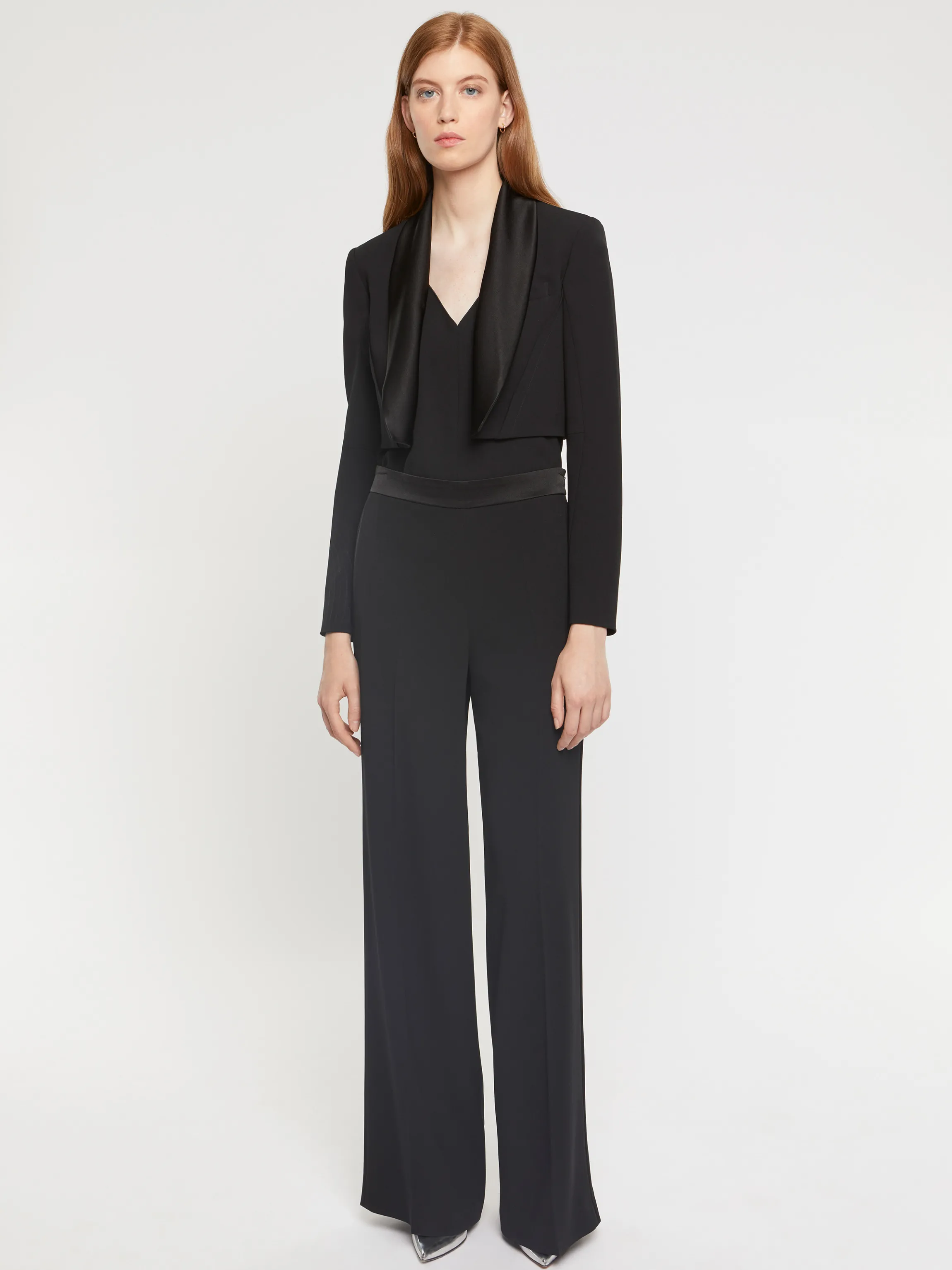 Clearance Veste Courte En Crepe Envers Satin Femme Vestes