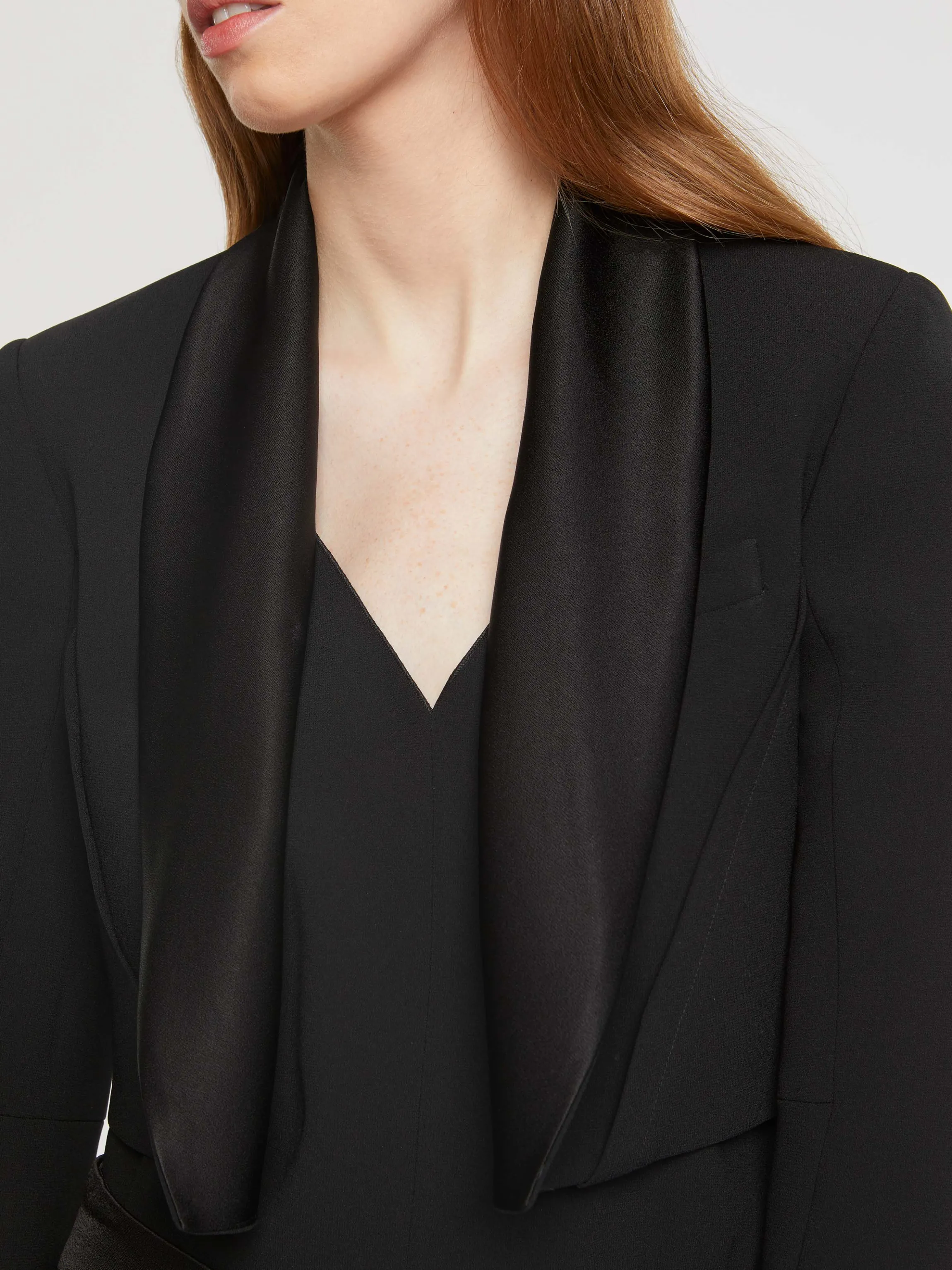 Clearance Veste Courte En Crepe Envers Satin Femme Vestes