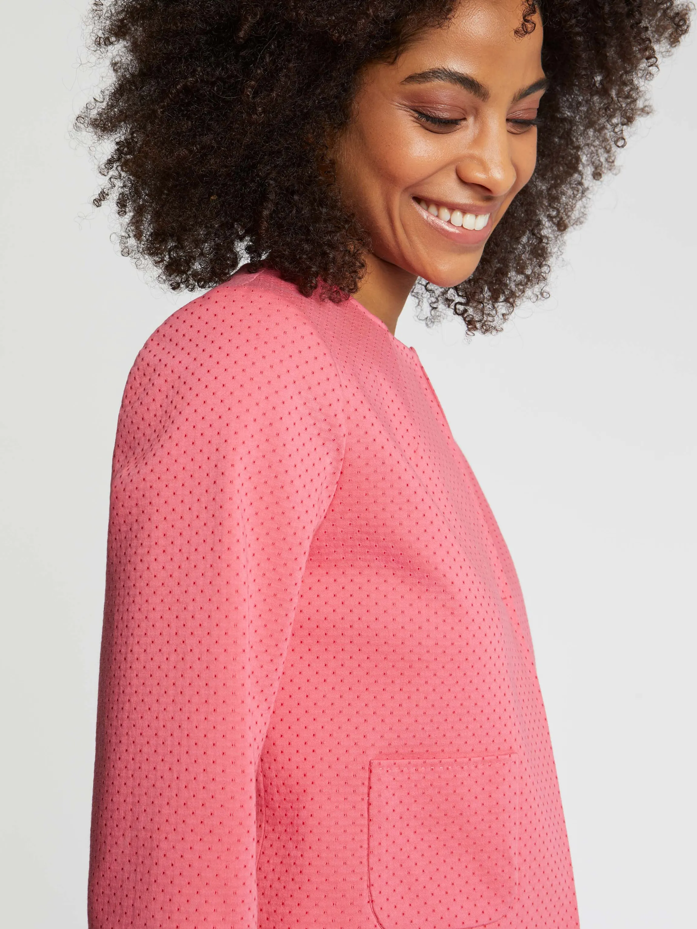 Hot Veste Courte En Jacquard Plumetis Femme Vestes