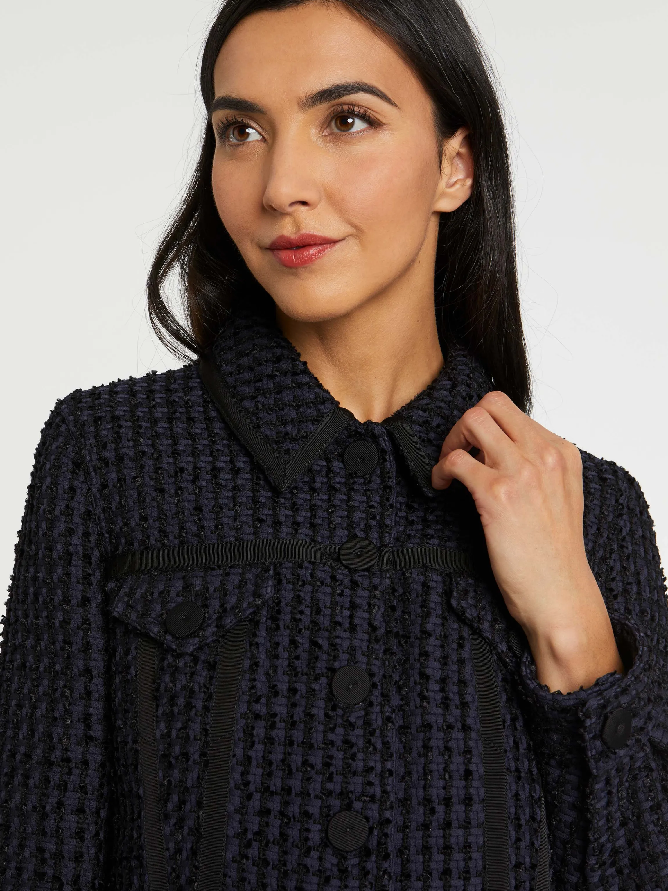 Shop Veste Courte En Tweed Ruban Femme Vestes