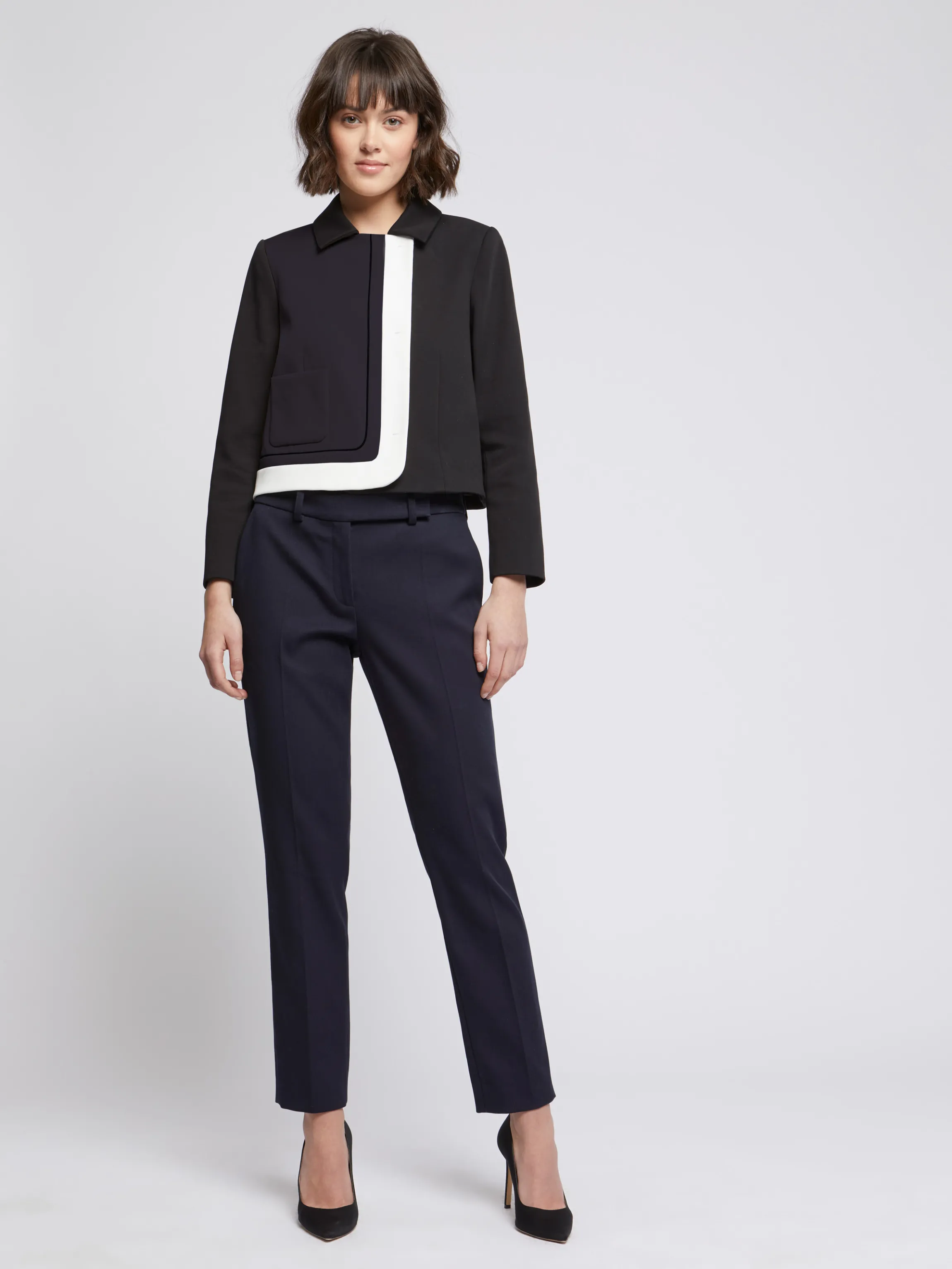 Best Veste Courte Graphique En Tricotine Stretch Femme Vestes