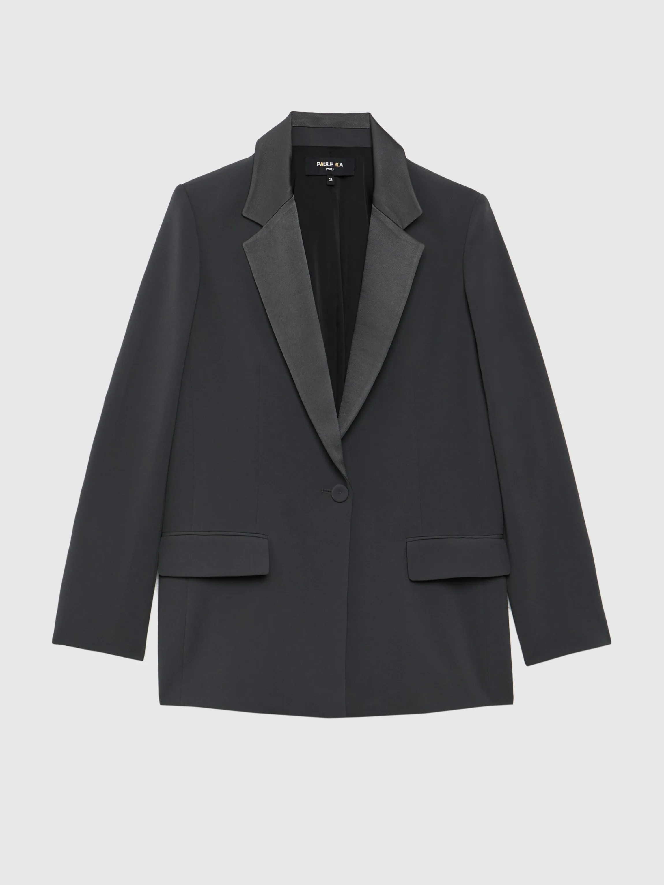 Outlet Veste De Costume Droite En Tissu Crepe Femme Vestes