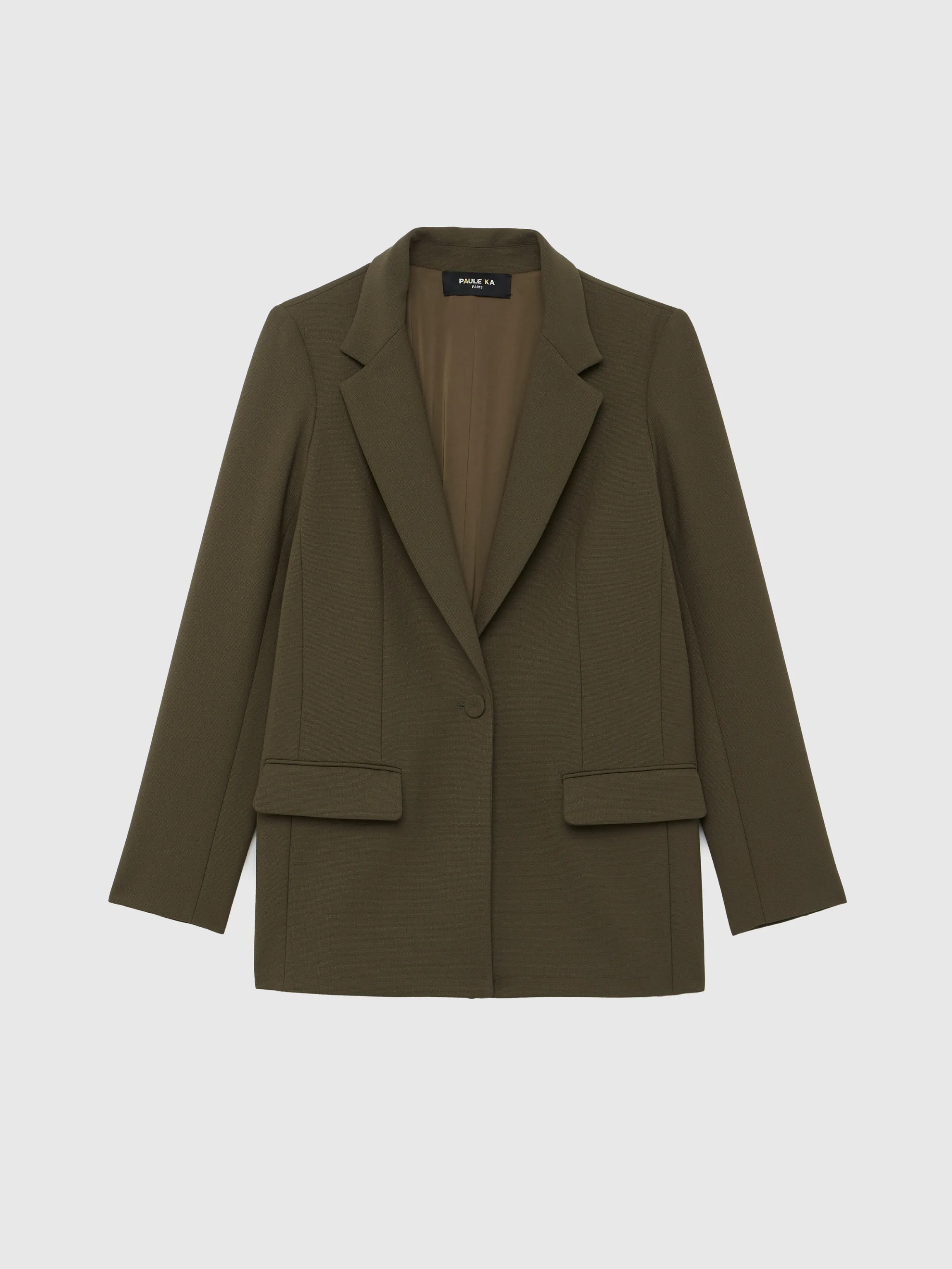 Best Veste De Costume Droite En Tissu Crepe Femme Vestes