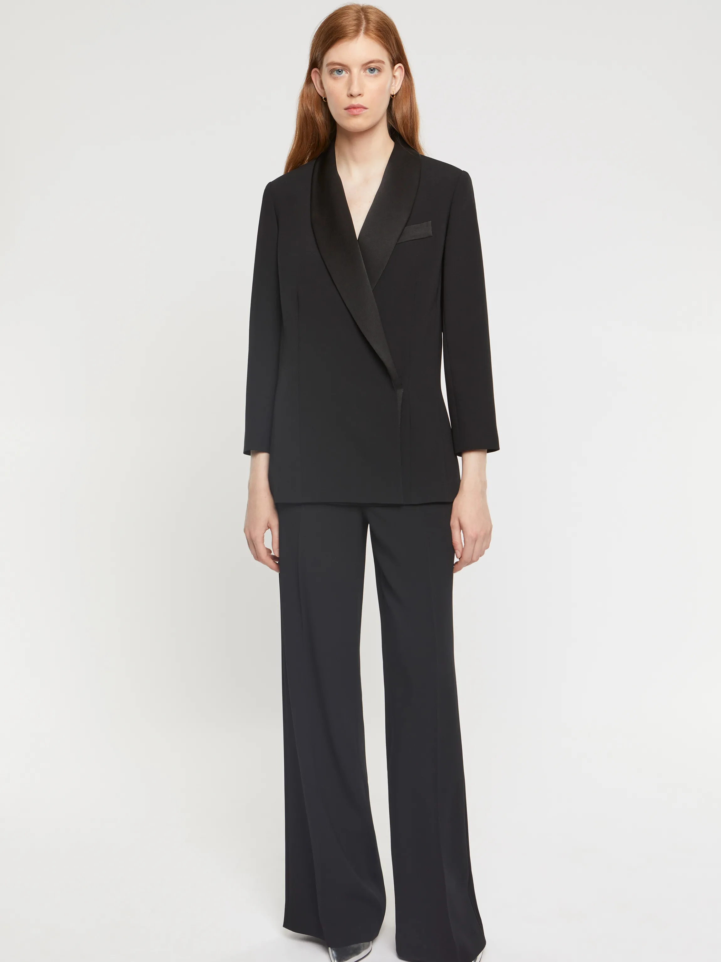 Discount Veste De Smoking En Crepe Envers Satin Femme Vestes