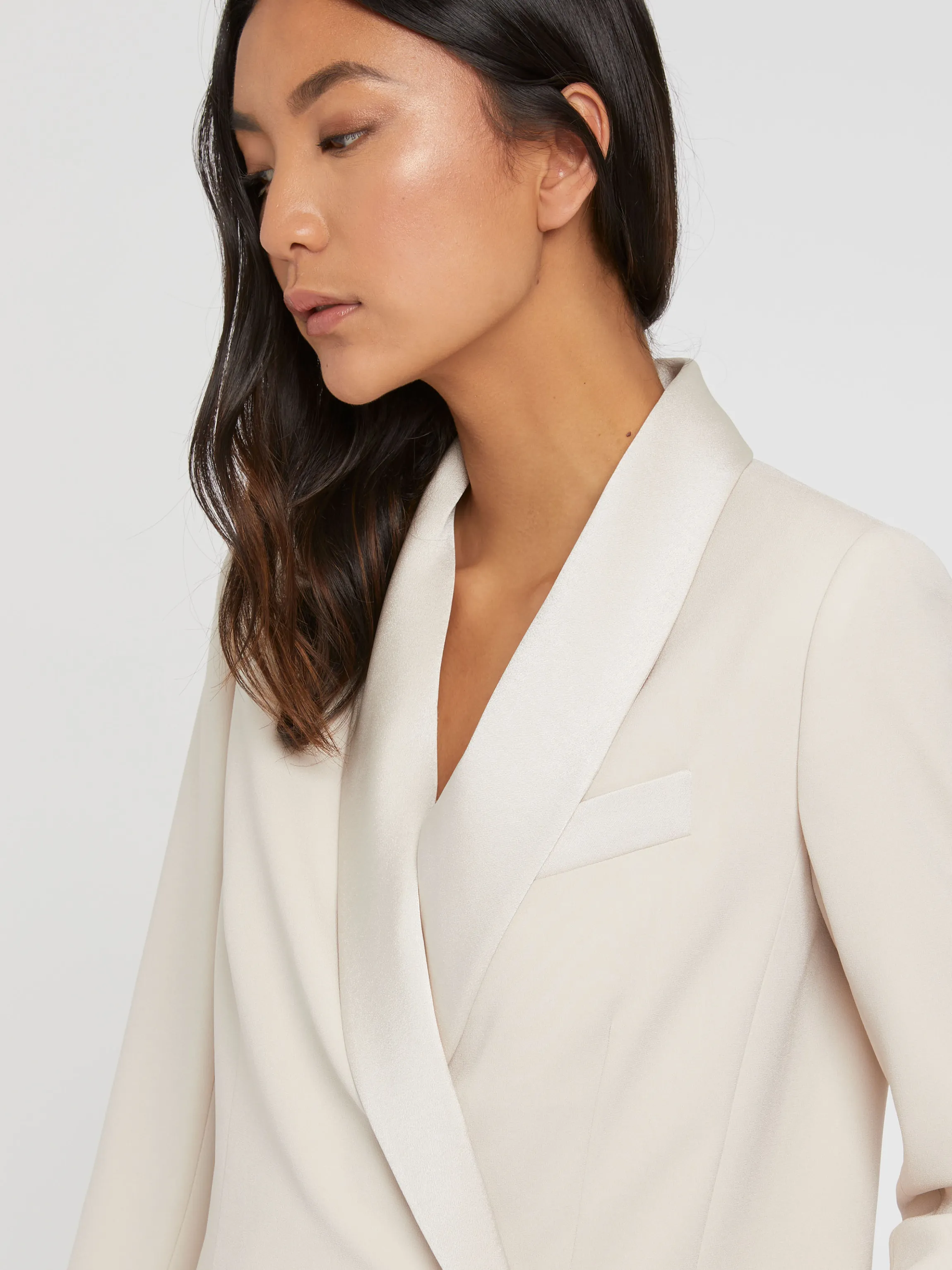 Sale Veste De Smoking En Crepe Envers Satin Femme Vestes