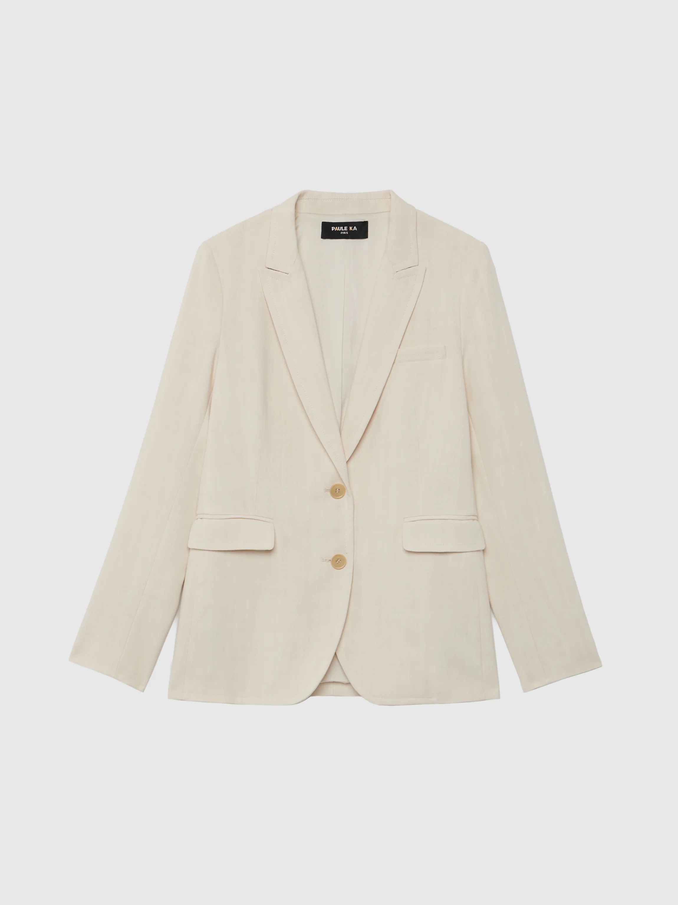 veste_de_tailleur_cintree_en_toile_de_viscose_4.webp Fashion Veste De Tailleur Cintree En Toile De Viscose Femme Vestes